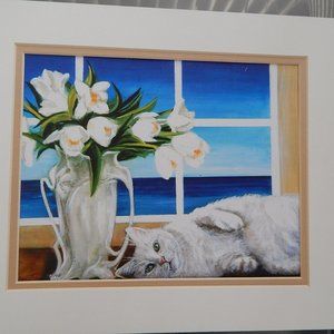 11 x 14 matted print of Beach Cat
